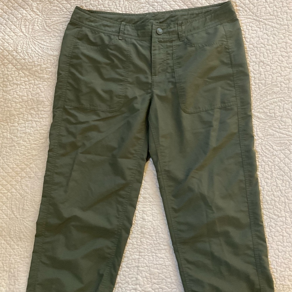 The North Face Women's Olive Capris Waterproof outdoor wear.